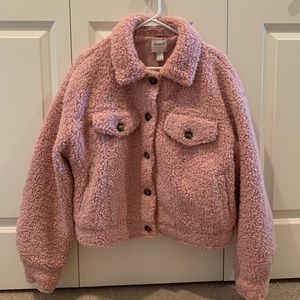 Pink teddy jacket